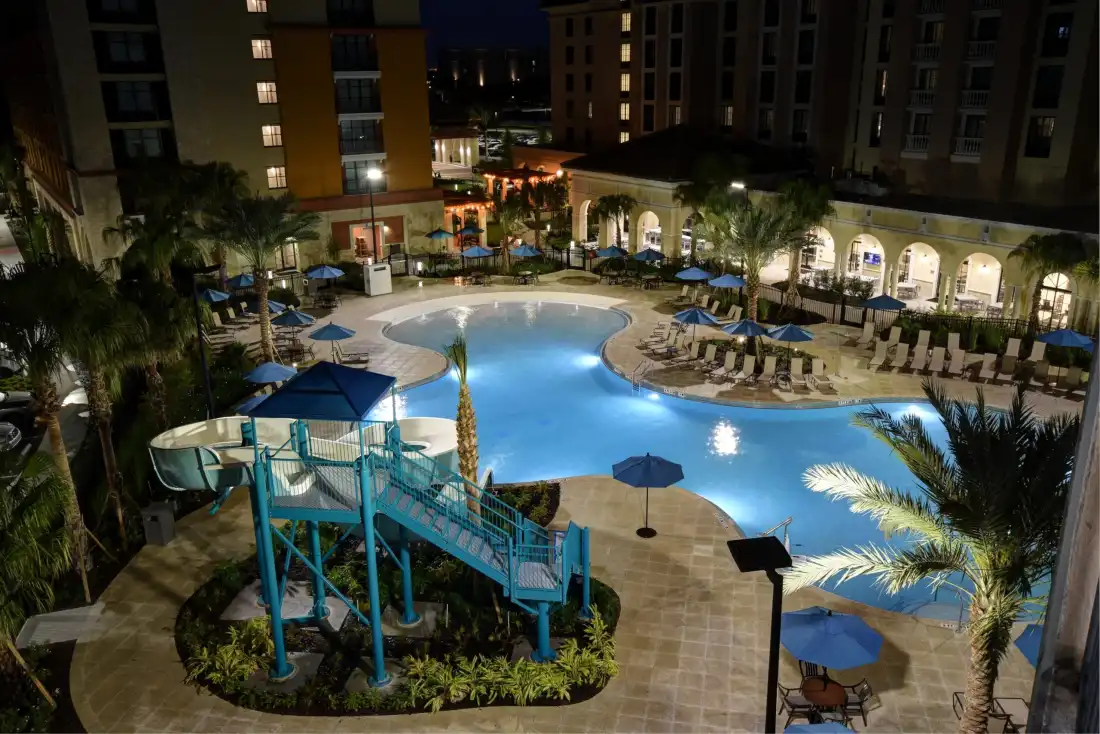 Pool at night