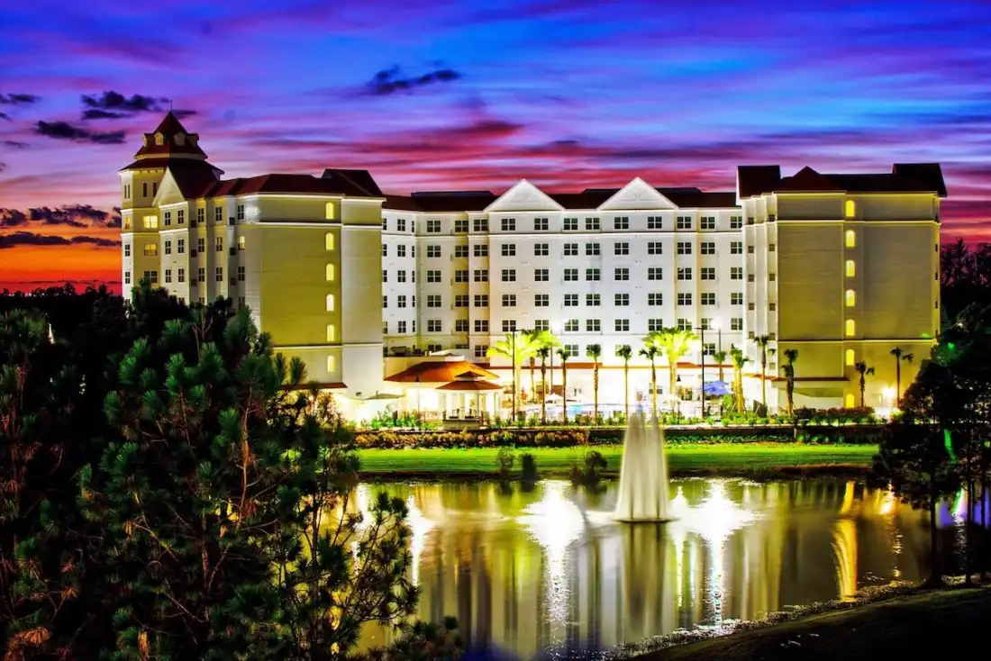 Resort at sunset