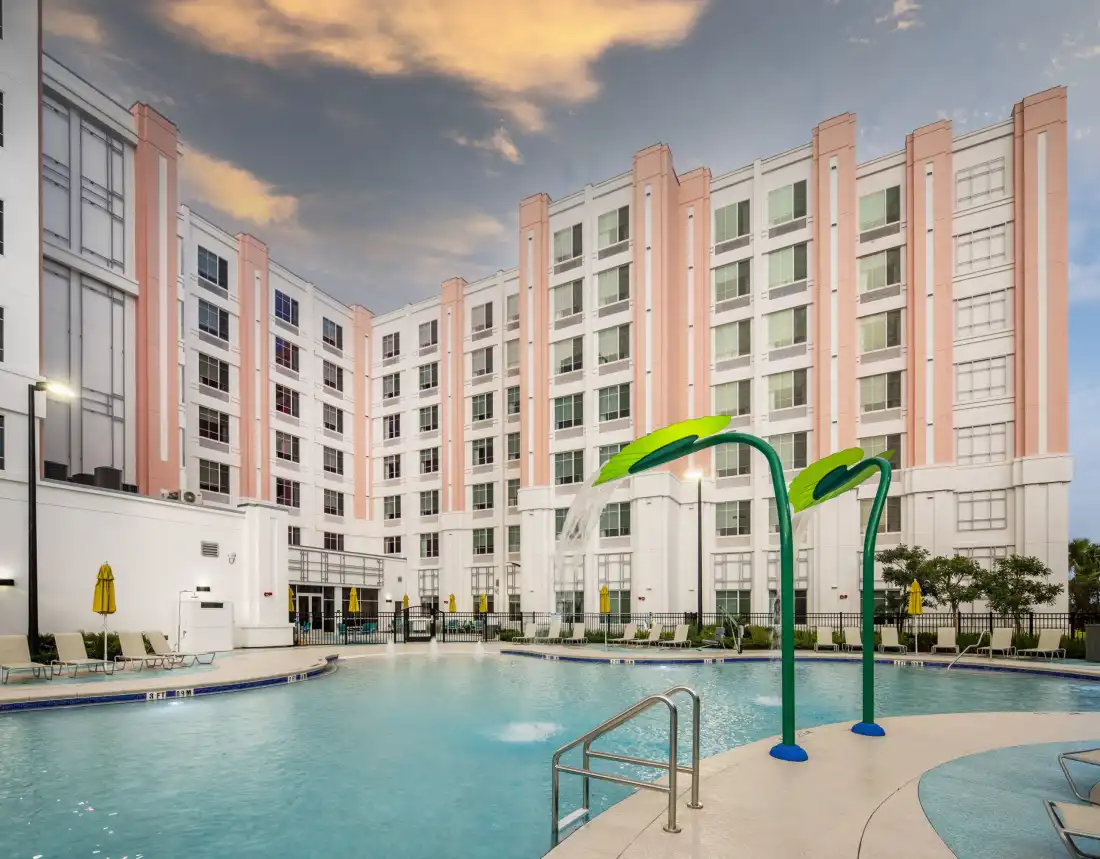 Poolside water features
